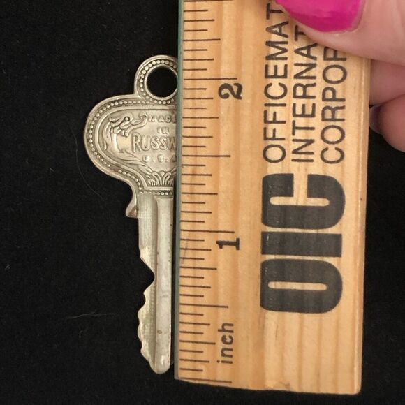 vintage mid century russwin key unique usa ornate american hardware colelctible - Picture 2 of 4